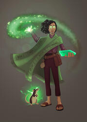 Bruno Madrigal as a D&D wizard with a rat familiar